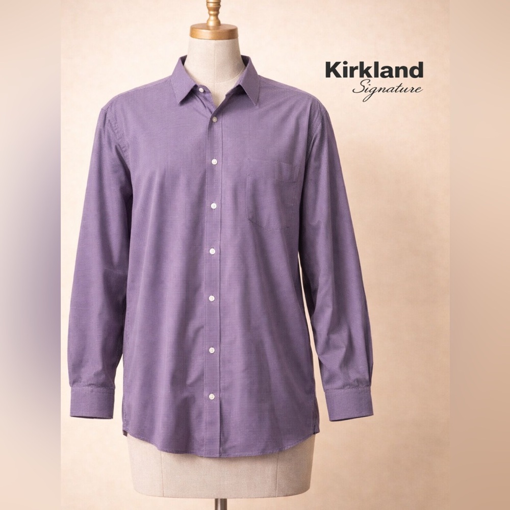 Kirkland Purple Checkered Button-Up‎ Shirt
